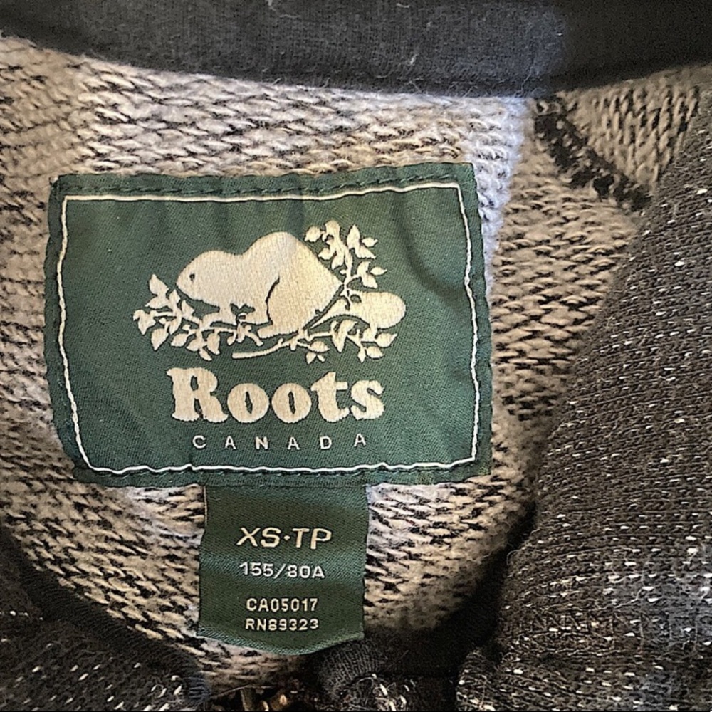🐝 Roots Zip-up Black Pepper Sweater Jacket XS - Picture 3 of 7